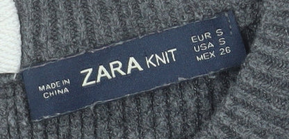 Womens UK Size S Zara Grey Pullover Jumper