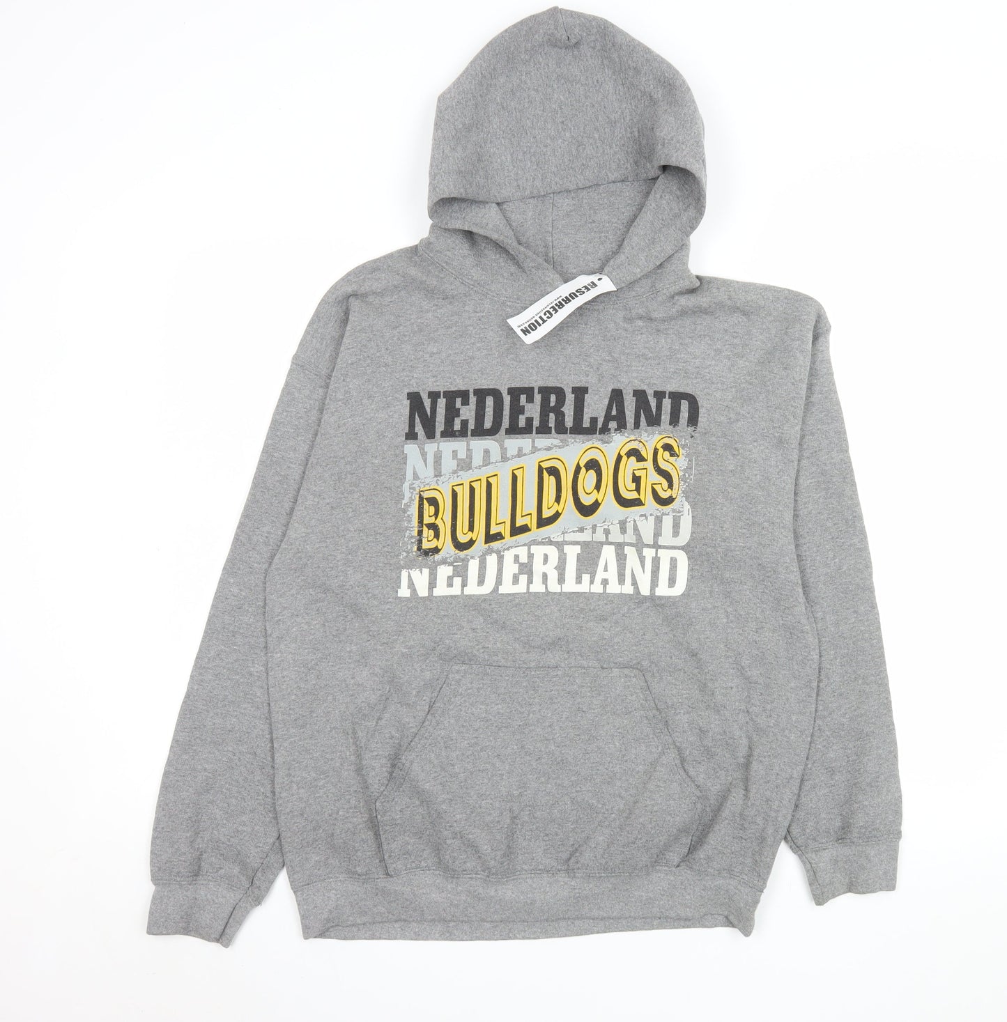 Mens UK Size M Gildan Grey Pullover Hoodie