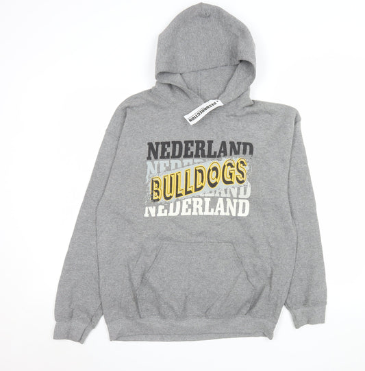 Mens UK Size M Gildan Grey Pullover Hoodie