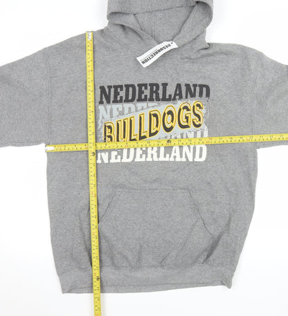 Mens UK Size M Gildan Grey Pullover Hoodie