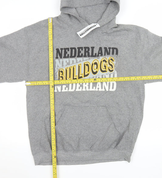 Mens UK Size M Gildan Grey Pullover Hoodie