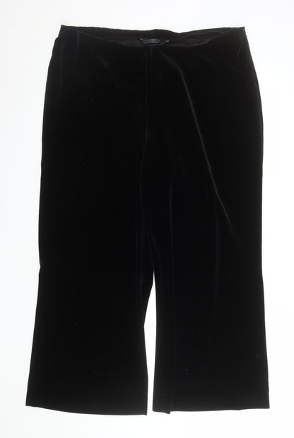 Womens UK Size 18 BM Regular Fit Dress Pants Black Trousers