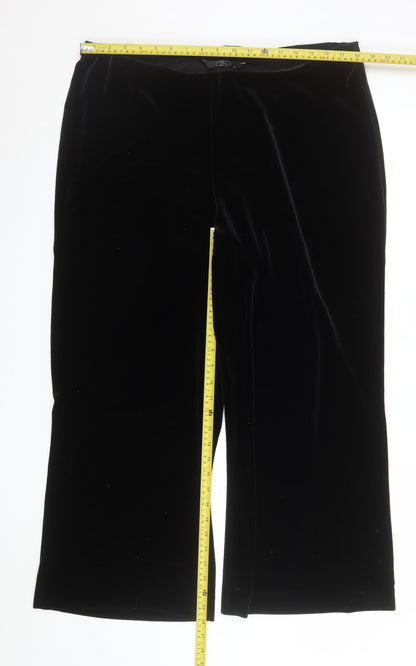 Womens UK Size 18 BM Regular Fit Dress Pants Black Trousers