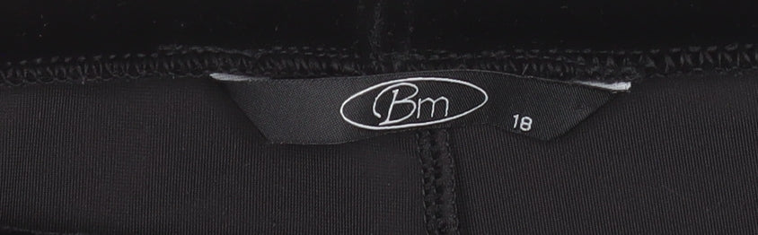 Womens UK Size 18 BM Regular Fit Dress Pants Black Trousers