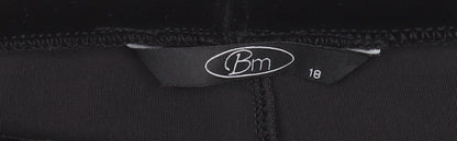 Womens UK Size 18 BM Regular Fit Dress Pants Black Trousers