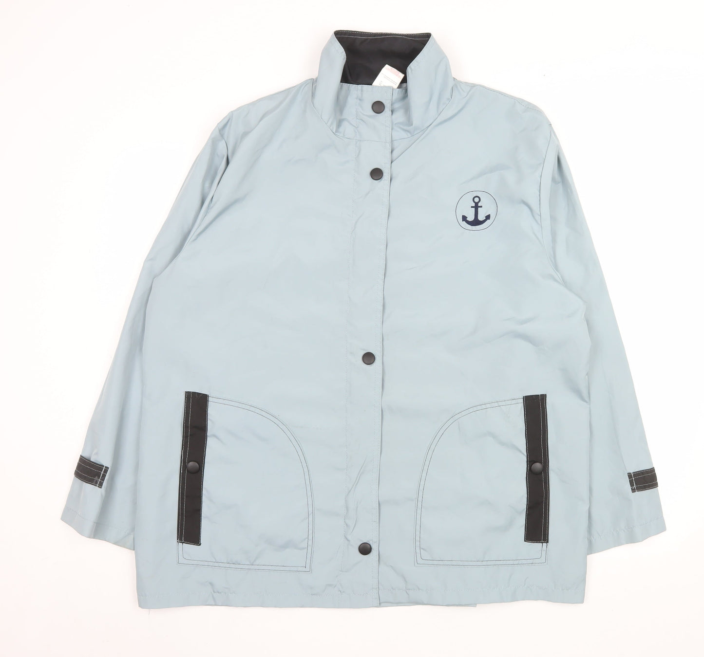 Womens UK Size L Anne de Lançay Blue Rain Coat