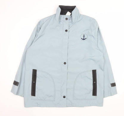 Womens UK Size L Anne de Lançay Blue Rain Coat