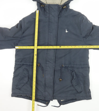 Jack Wills Women’s Blue Hooded Parka Jacket Size 12