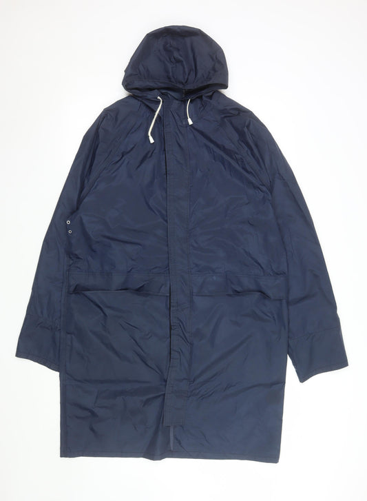 Outdoor Scene Men’s Blue Waterproof Hooded Rain Coat M Regular