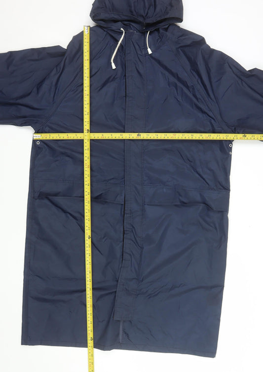 Outdoor Scene Men’s Blue Waterproof Hooded Rain Coat M Regular