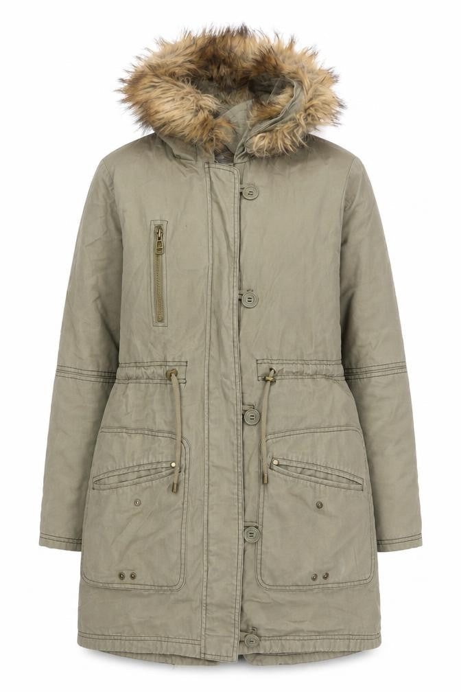 Womens UK Size 10 NEXT Green Parka Coat