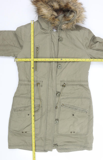 Womens UK Size 10 NEXT Green Parka Coat