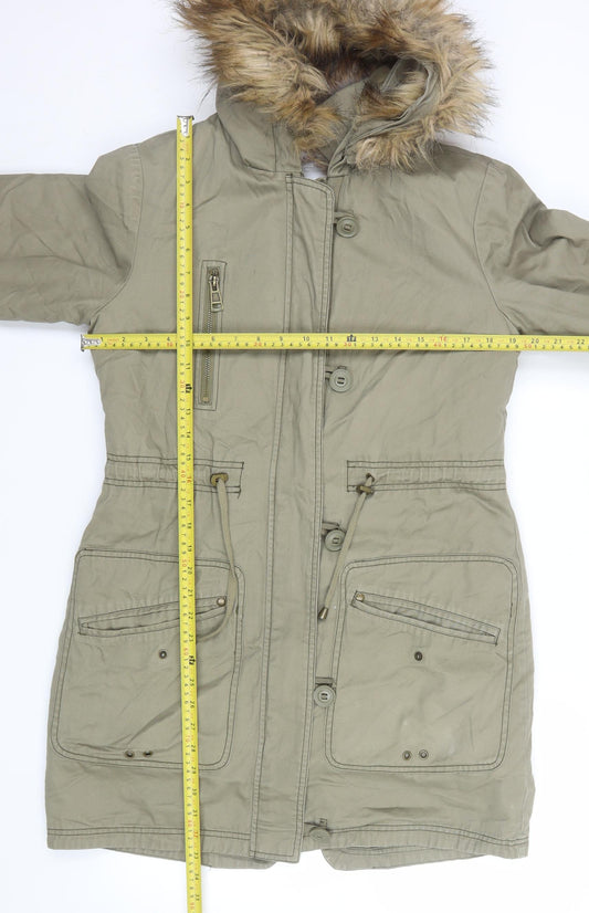 Womens UK Size 10 NEXT Green Parka Coat