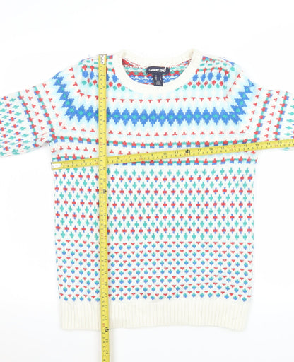 Mens UK Size S Lands' End Multicoloured Pullover Jumper