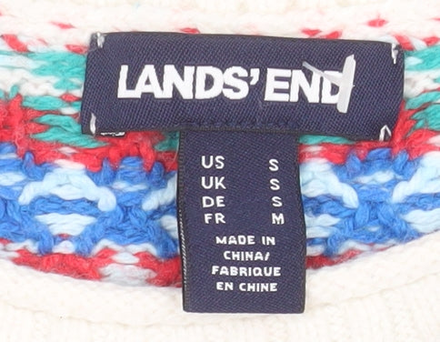 Mens UK Size S Lands' End Multicoloured Pullover Jumper