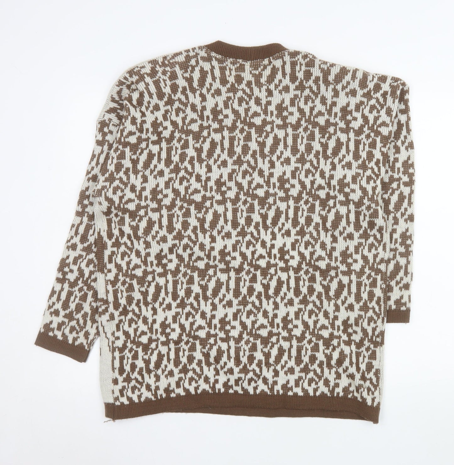 Womens UK Size L Nuova Moda Brown Pullover Jumper