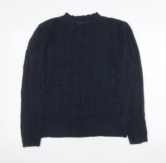 Womens UK Size 10 Fat Face Blue Pullover Jumper