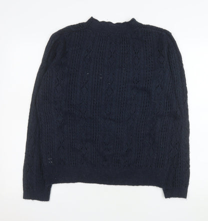 FatFace Women’s Blue Cable-Knit Pullover Jumper UK 10