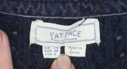 FatFace Women’s Blue Cable-Knit Pullover Jumper UK 10
