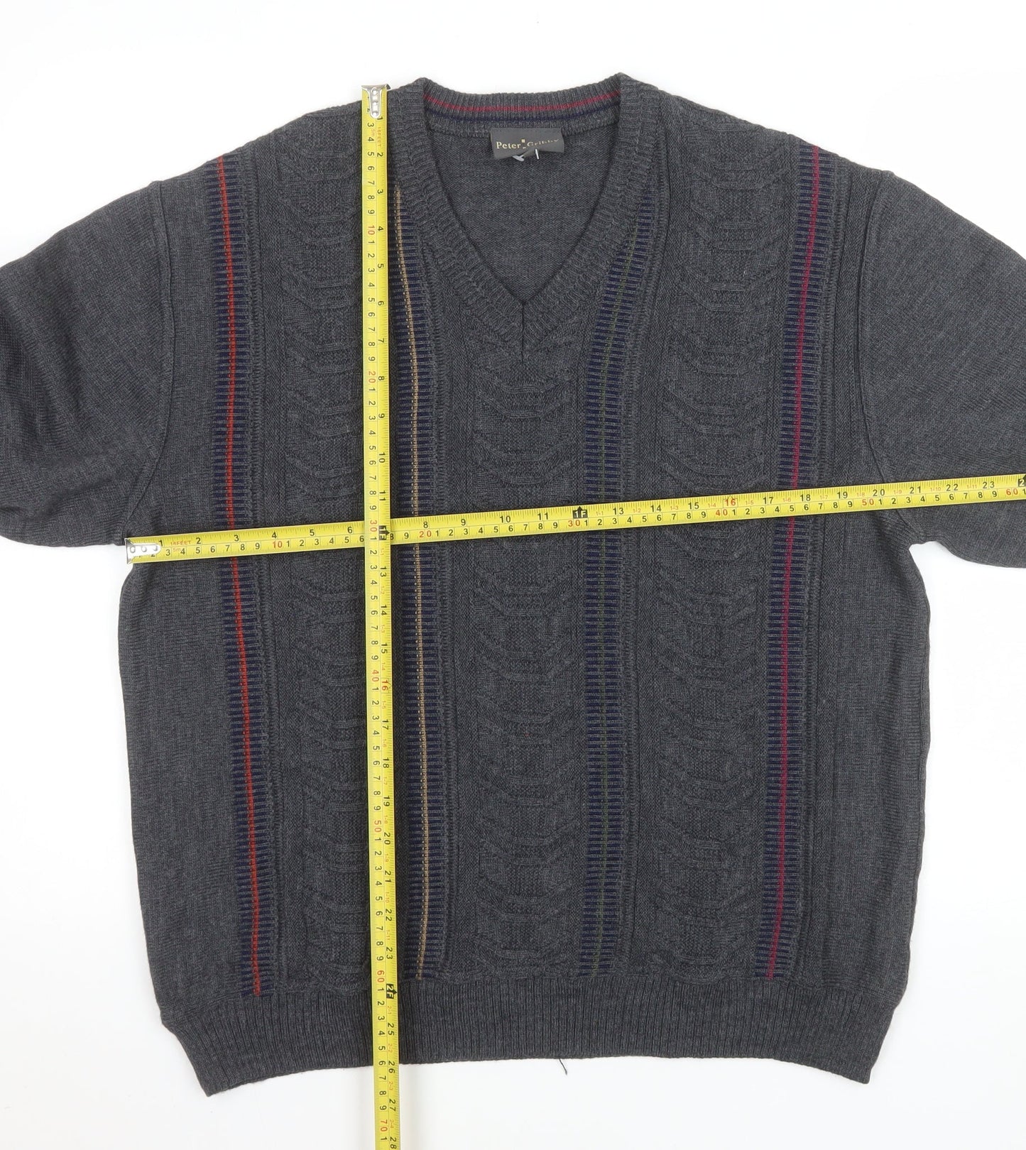Mens UK Size L Peter Gribby Grey Pullover Jumper