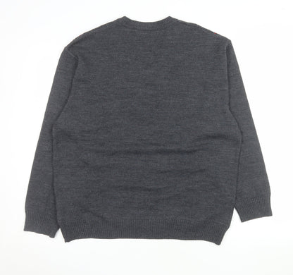 Mens UK Size L Peter Gribby Grey Pullover Jumper