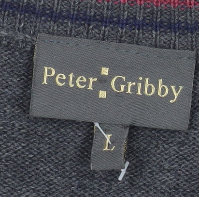 Mens UK Size L Peter Gribby Grey Pullover Jumper