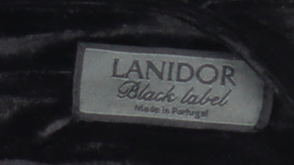 Lanidor Women’s Black Velvet Wide-Leg Trousers Size 12