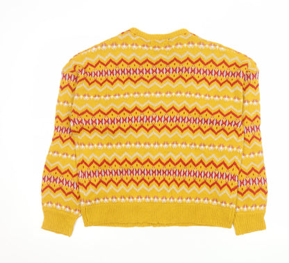 Womens UK Size XS Wednesday's Girl Yellow Pullover Jumper