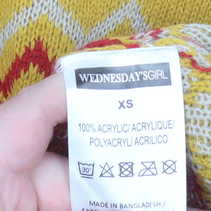 Womens UK Size XS Wednesday's Girl Yellow Pullover Jumper