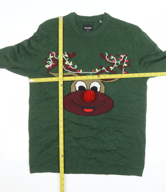 Mens UK Size M ONLY & SONS Green Pullover Jumper