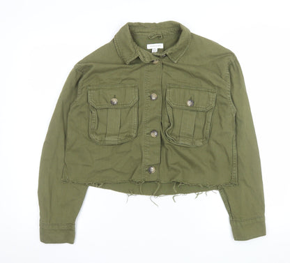 Womens UK Size S Topshop Green Military Jacket
