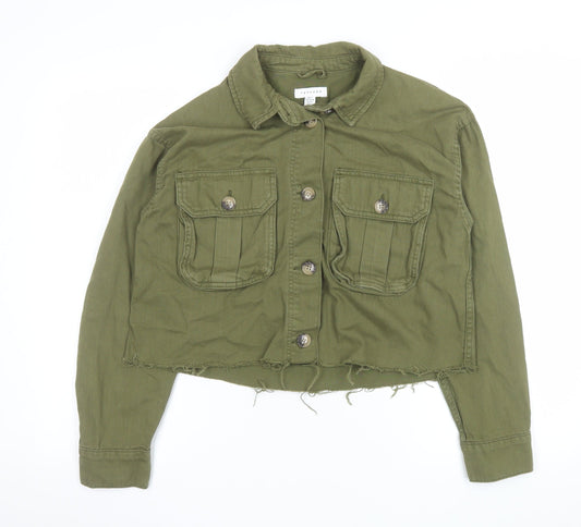 Womens UK Size S Topshop Green Military Jacket