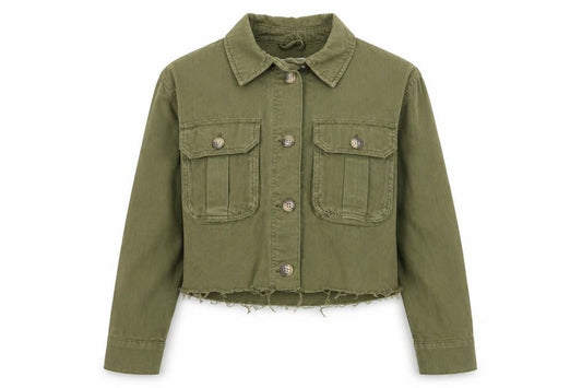 Womens UK Size S Topshop Green Military Jacket