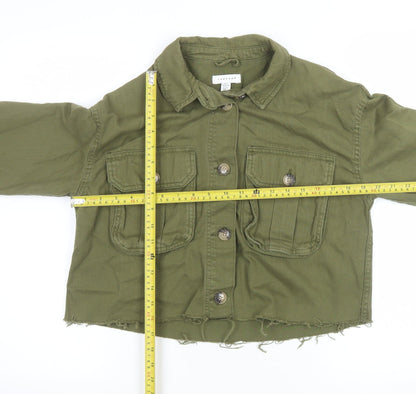 Womens UK Size S Topshop Green Military Jacket