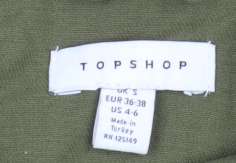 Womens UK Size S Topshop Green Military Jacket