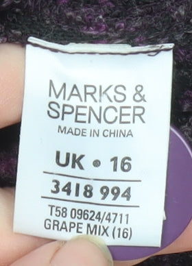 Womens UK Size 16 Marks and Spencer Regular Purple Suit Jacket