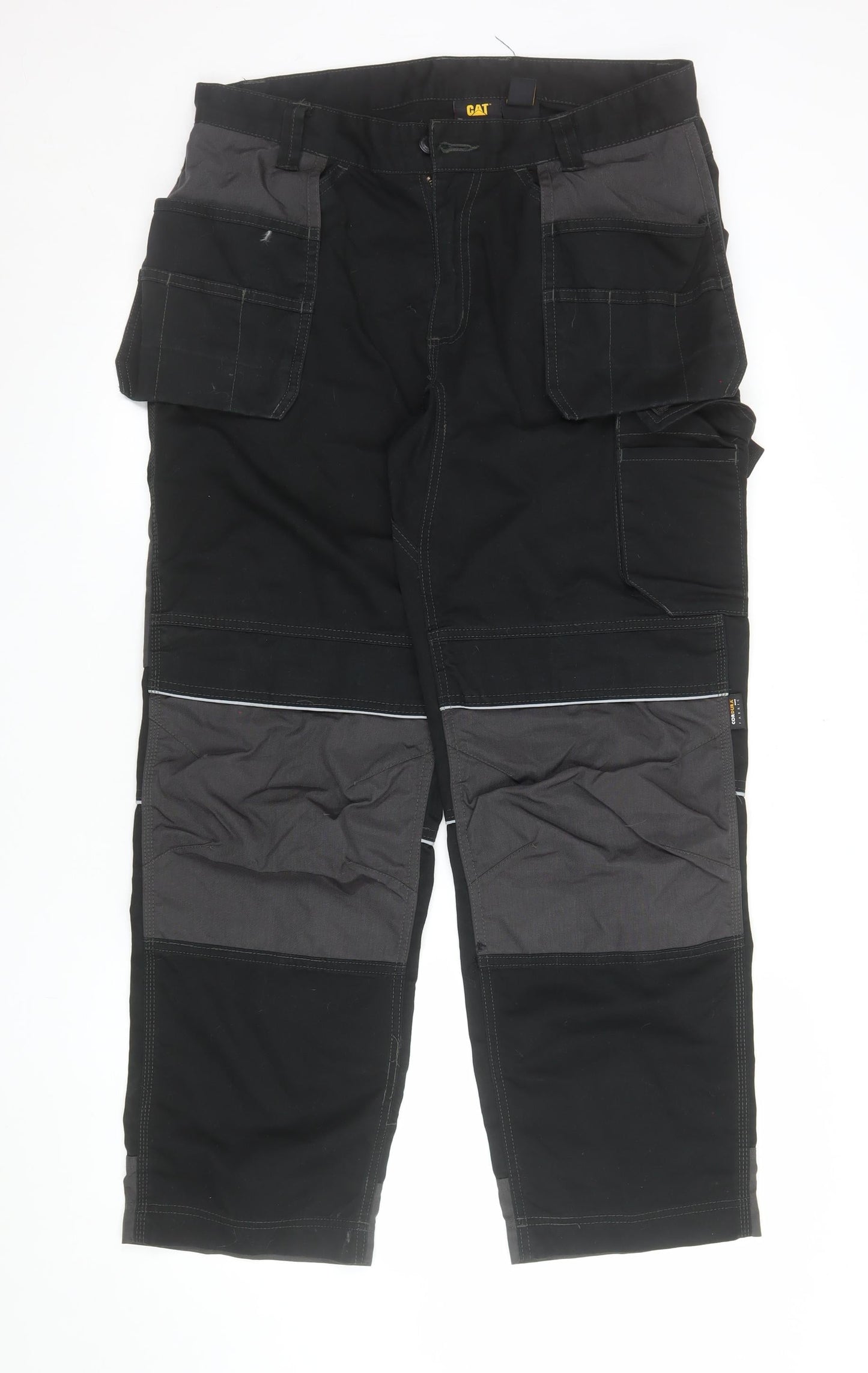 Mens UK Size L CAT Regular Fit Cargo Black Trousers