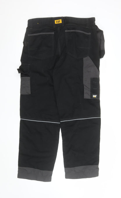 Mens UK Size L CAT Regular Fit Cargo Black Trousers