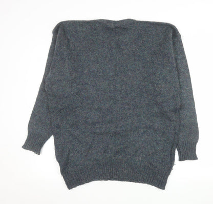 Canda Men’s Grey Argyle Wool Blend Pullover Jumper Size L