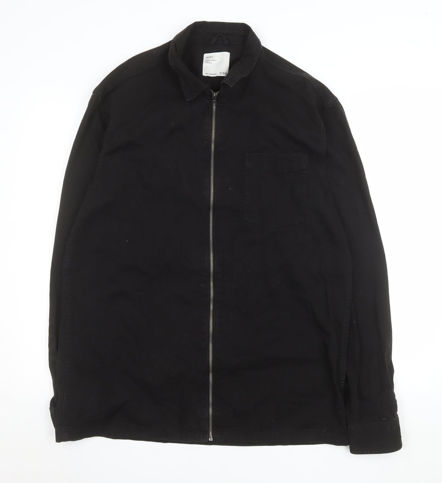 Mens UK Size XL Bershka Black Basic Jacket
