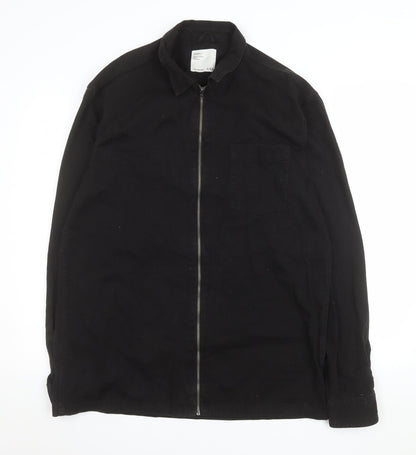 Mens UK Size XL Bershka Black Basic Jacket
