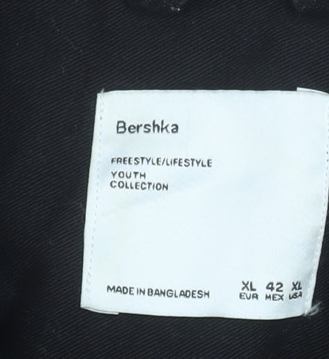 Mens UK Size XL Bershka Black Basic Jacket