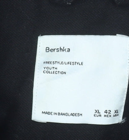 Mens UK Size XL Bershka Black Basic Jacket