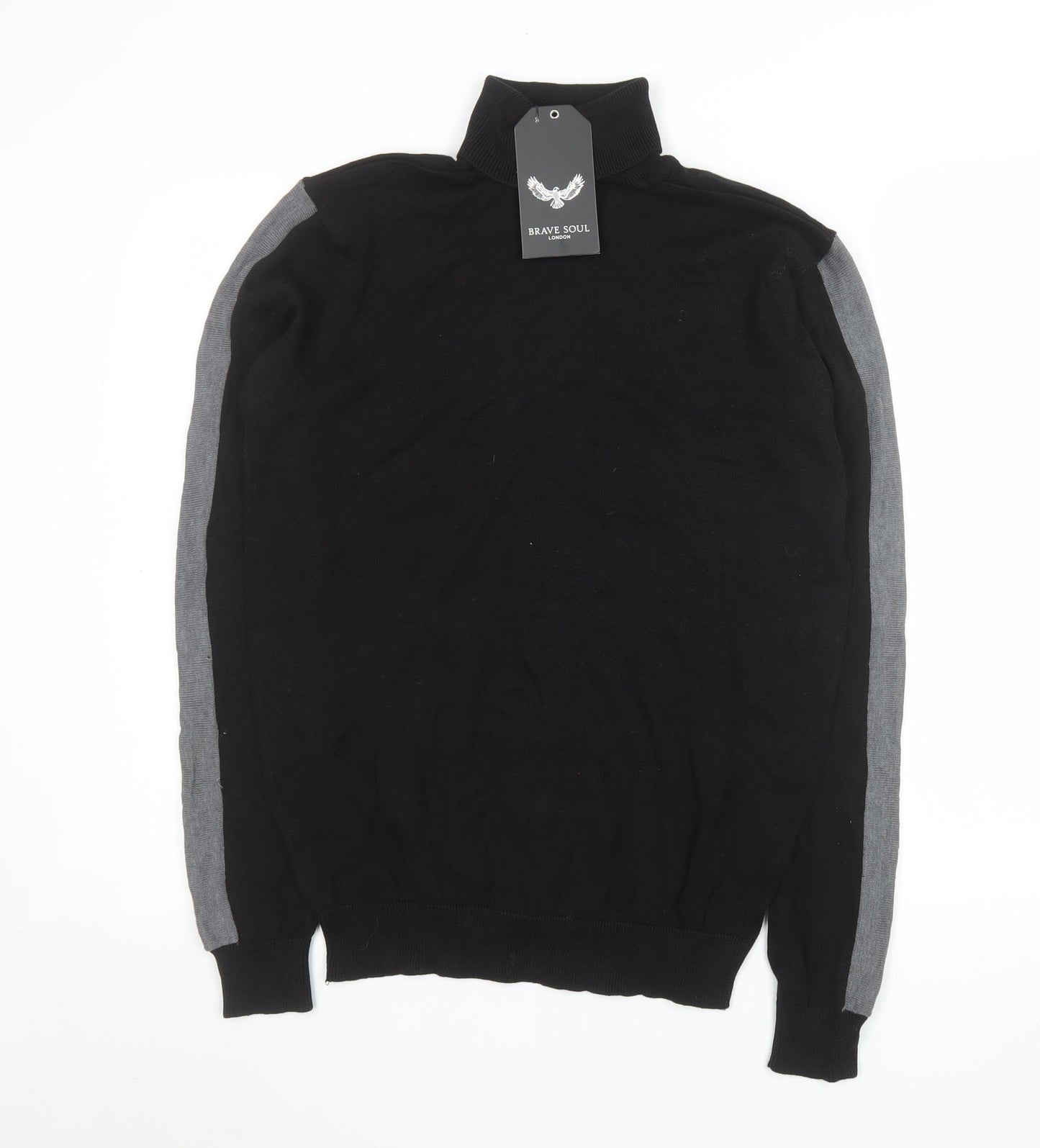Mens UK Size M Brave Soul Black Pullover Jumper