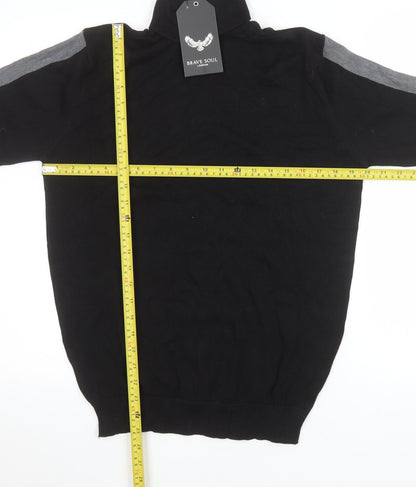 Mens UK Size M Brave Soul Black Pullover Jumper