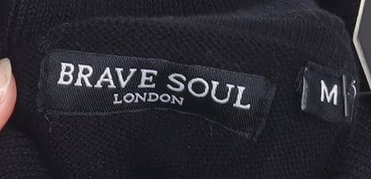 Mens UK Size M Brave Soul Black Pullover Jumper