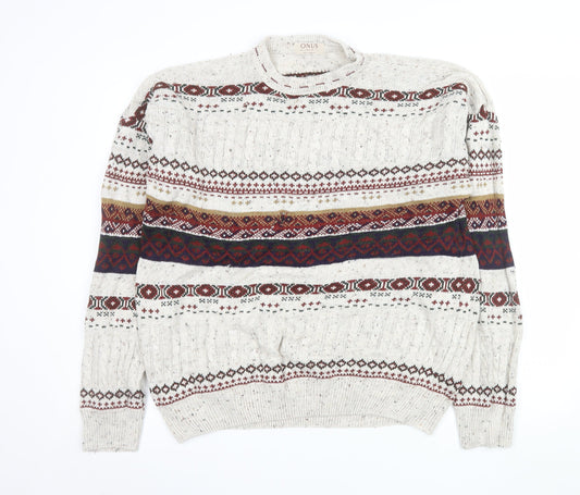 Mens UK Size XL ONUS Multicoloured Pullover Jumper