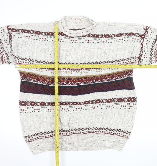 Mens UK Size XL ONUS Multicoloured Pullover Jumper