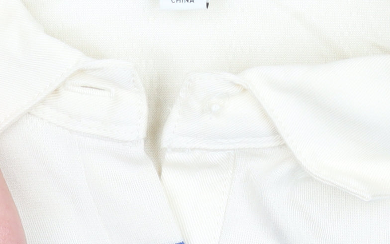 Marks and Spencer Autograph Womens Blue White Striped Polo Top Size 14