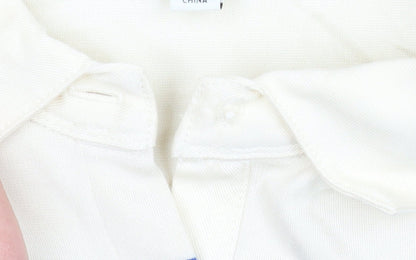 Marks and Spencer Autograph Womens Blue White Striped Polo Top Size 14